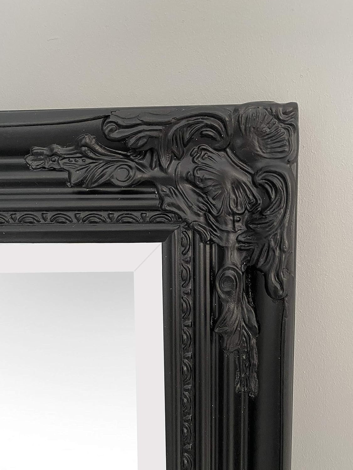 Black Ornate Full-Length Dressing Wall Mirror 142x47cm Antique Style