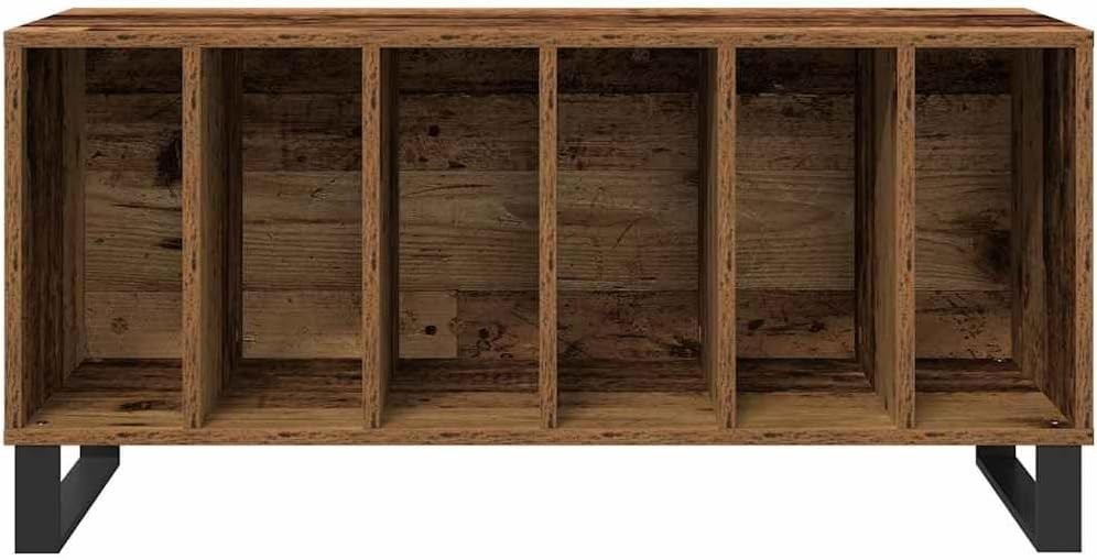 Rustic Solid Wood Media Storage Cabinet with 5 Shelves – Durable & Stylish