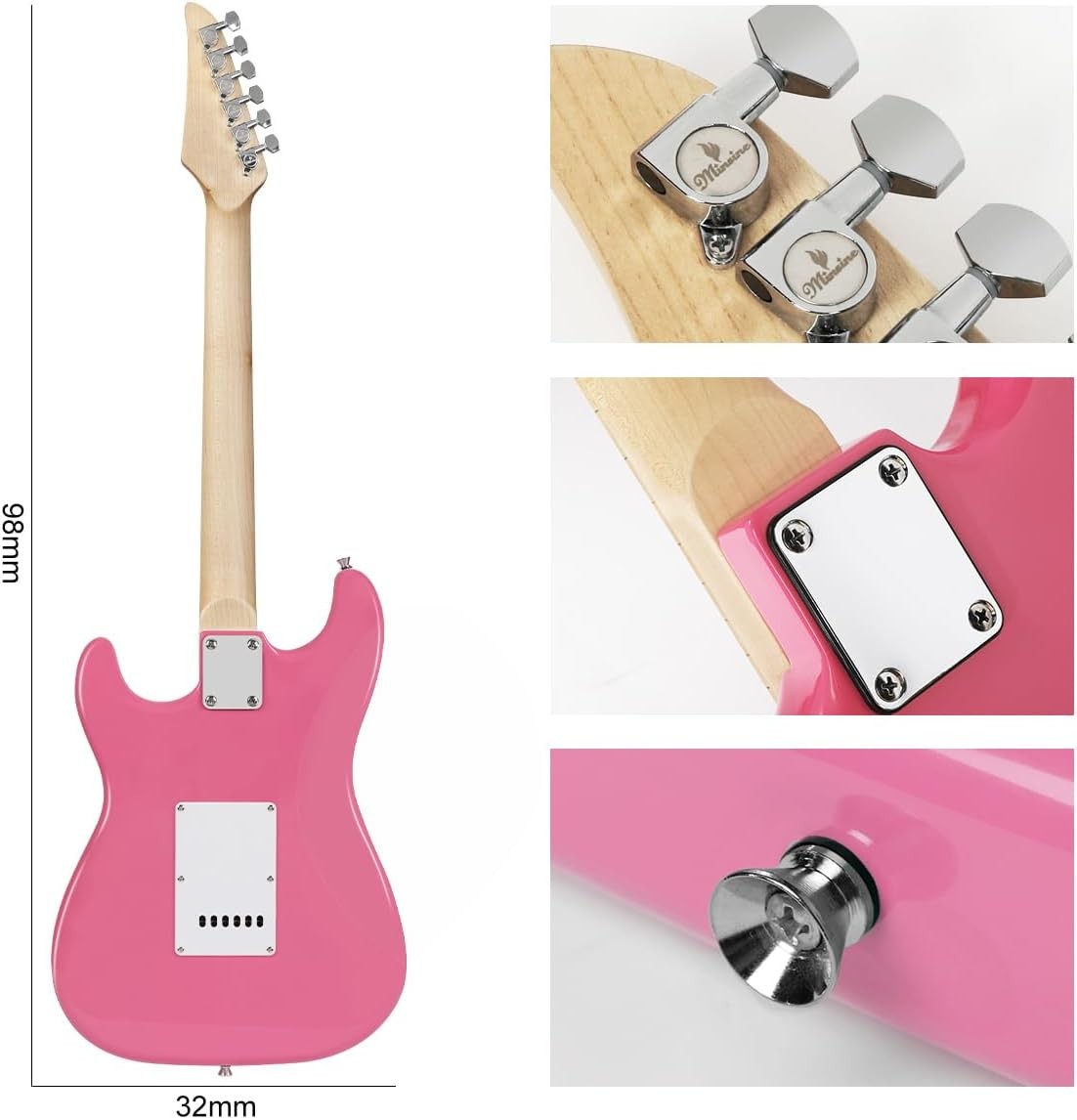 Full Size Electric Guitar Beginner Starter Kit 39" Pink w/ Bag