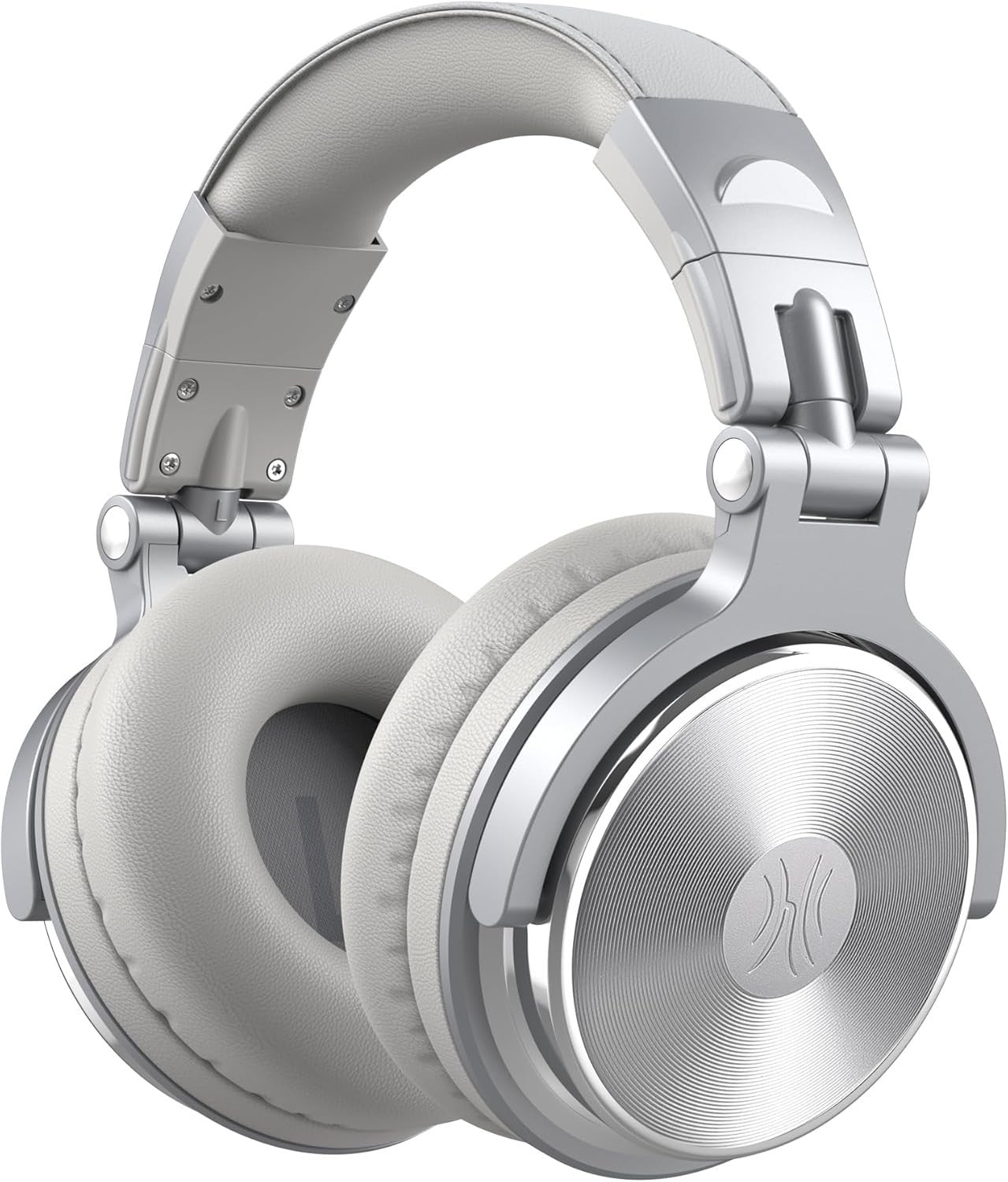 Studio DJ Headphones Wired Hi-Fi 50mm Drivers Bass Boost Over Ear Silver