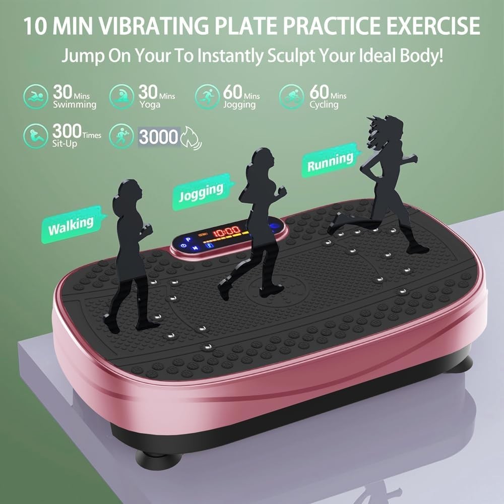 Rose Red Vibration Plate Exercise Machine Full Body Shaker 120 Speeds