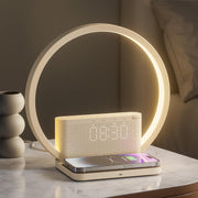 Bedside Wake Up Lamp Alarm Clock Wireless Charger Touch Dimmable Light