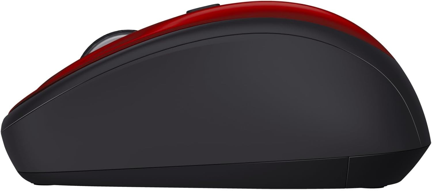 Red Silent Wireless Mouse 1600 DPI Compact USB Receiver Home Office Laptop