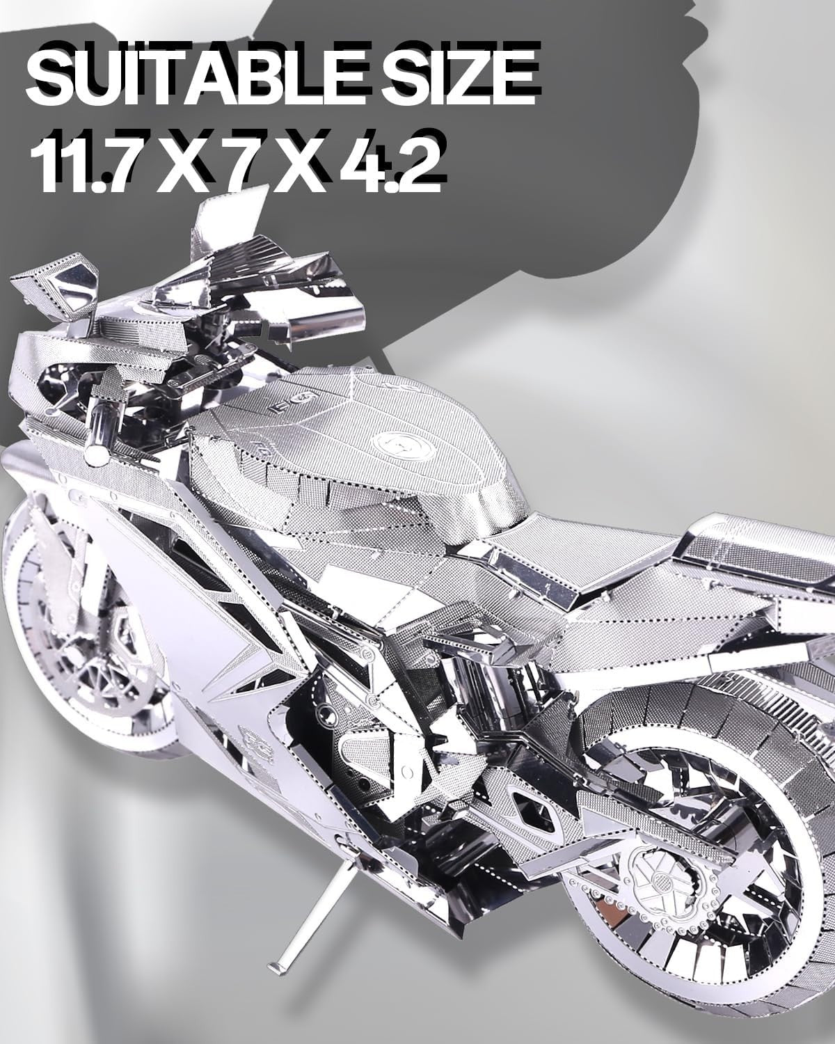 Metal Motorcycle 3D Puzzle Model Kit for Adults | 72Pcs Stainless Steel DIY