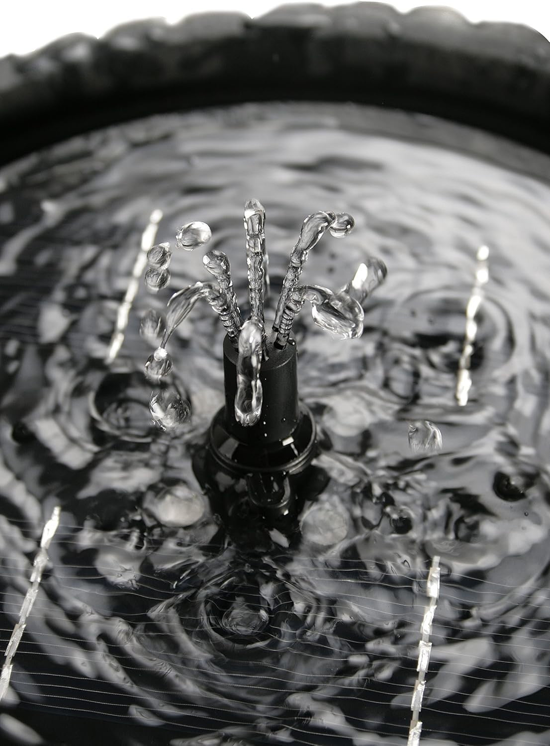 84cm Solar Bird Bath Fountain | Double Tier Water Feature with LED Lights