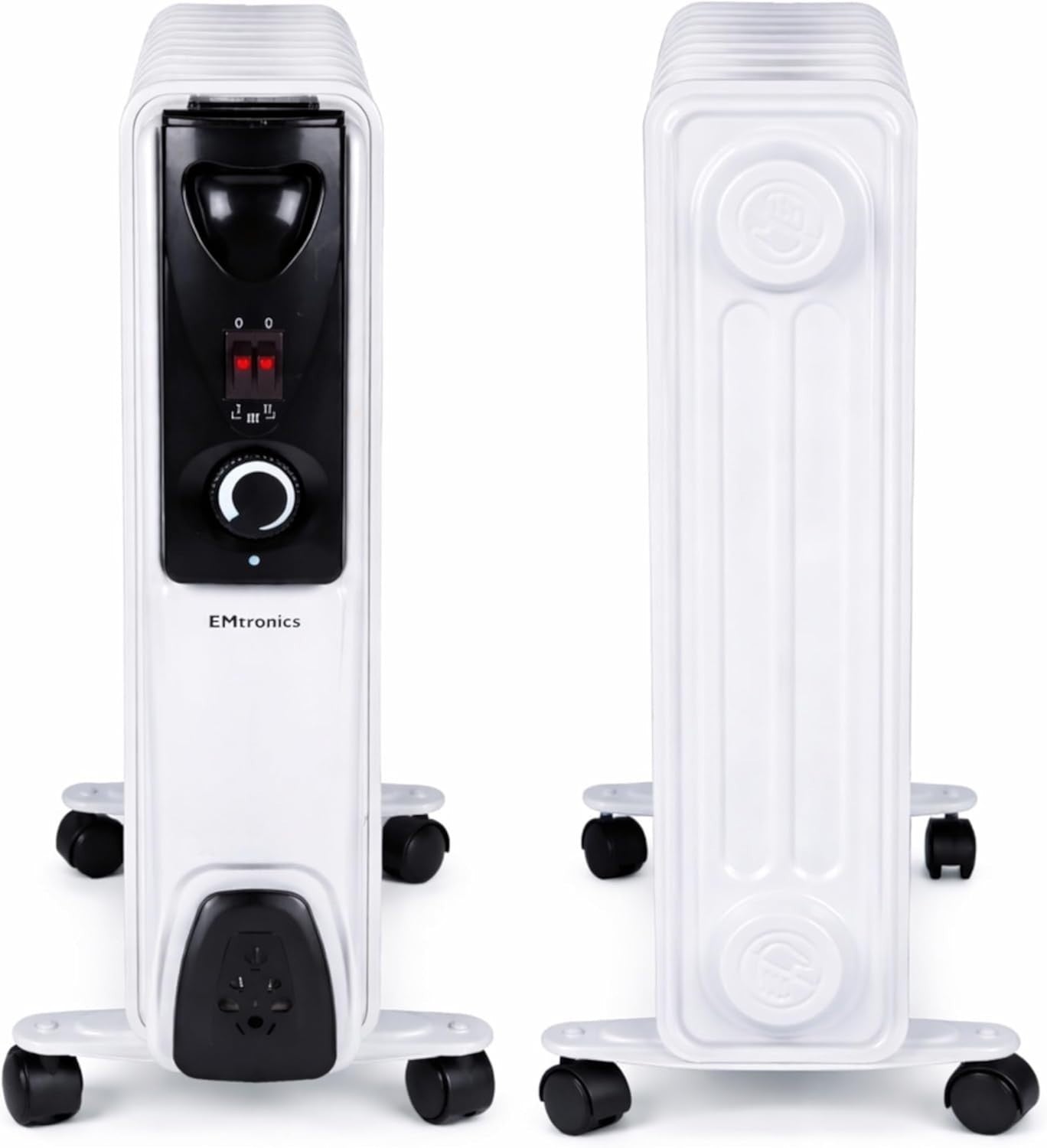 Portable 2500W Oil Filled Heater Radiator 11-Fin Adjustable Thermostat