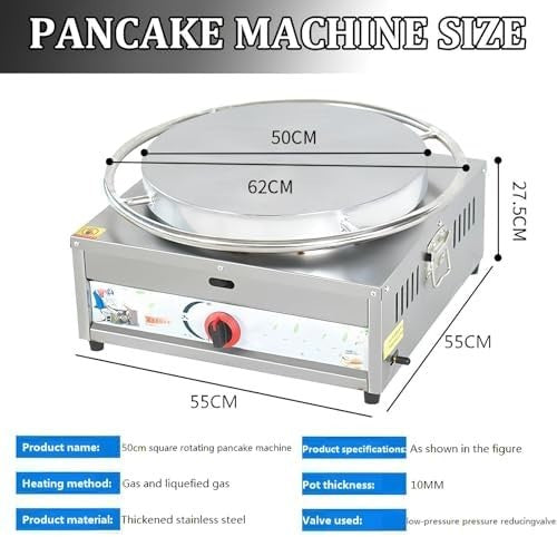 40cm Commercial Gas Crepe Maker | Stainless Steel Non-Stick Pancake Griddle