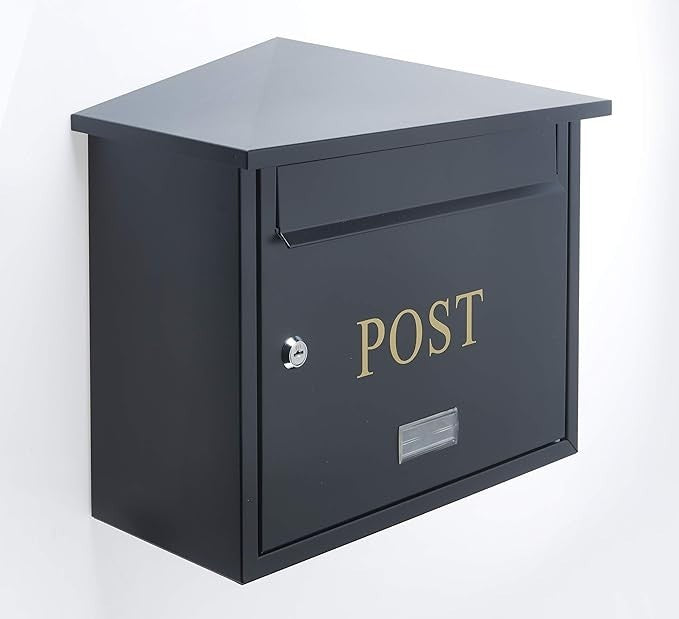 Large Wall Mounted Letterbox Secure Lockable Post Box Waterproof A4 Mail