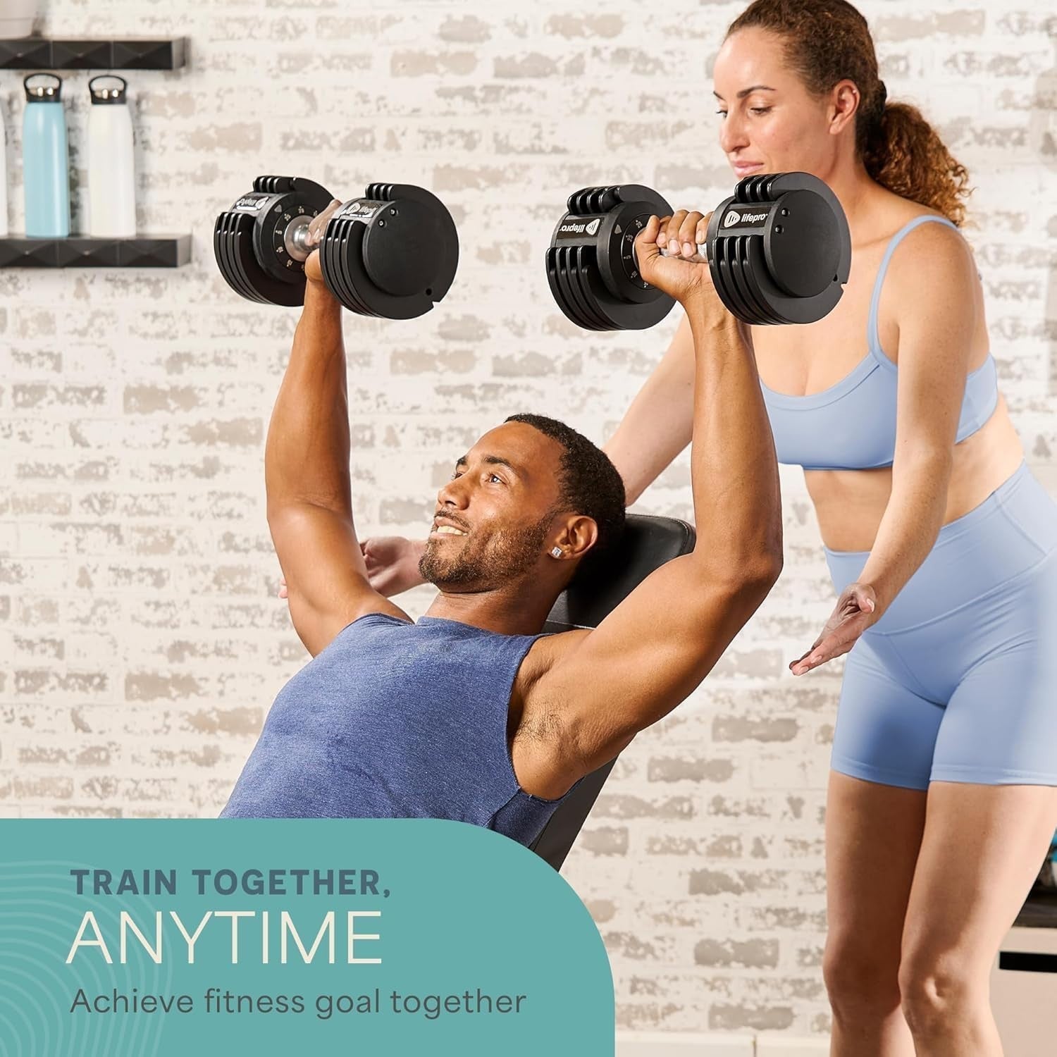 Adjustable Dial Dumbbell Set Quick Change Rotating Weights Compact Home Gym