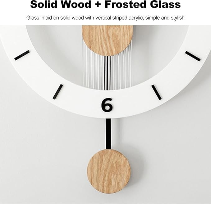 Modern Wooden Swing Wall Clock Silent Hanging Clock Number Design Home Decor
