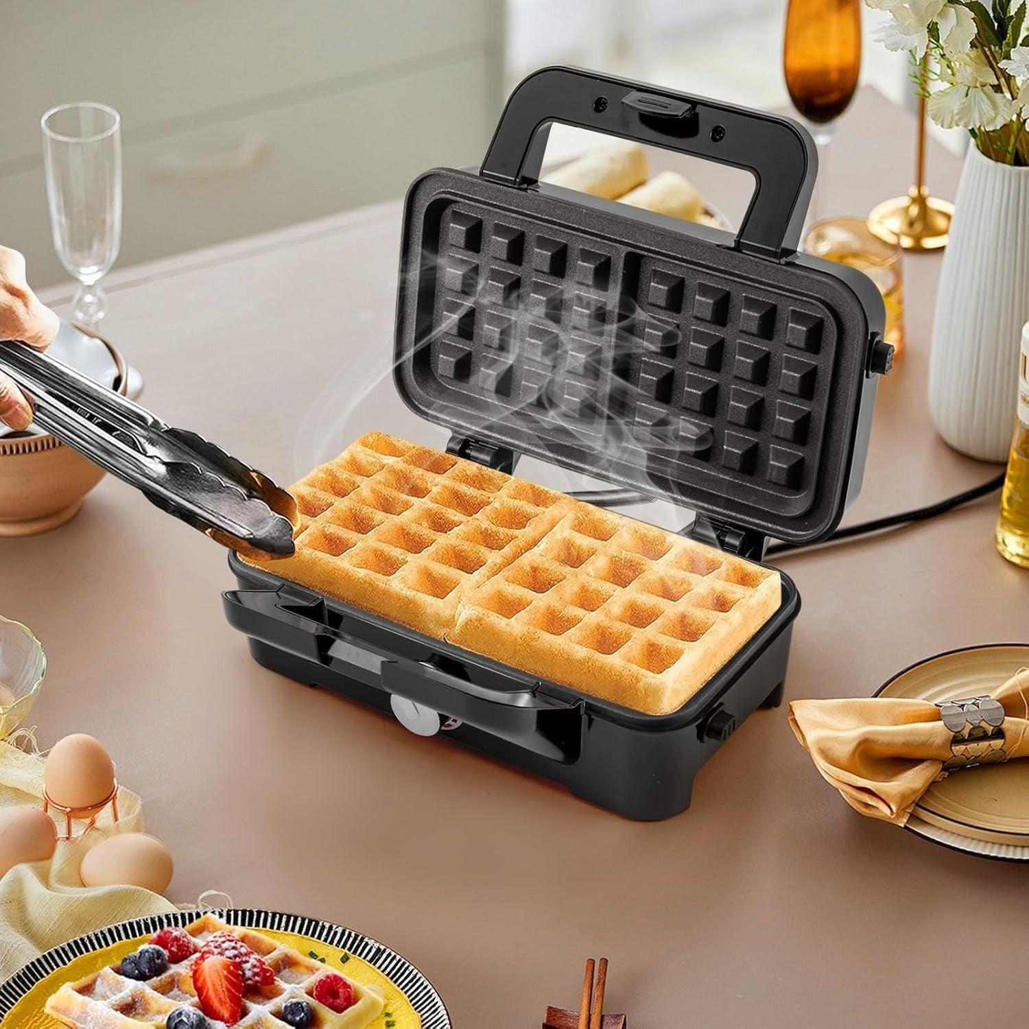 3-in-1 Sandwich & Waffle Maker Panini Press Non-Stick Electric Grill