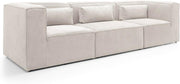 4 Seater White Cord Chenille Modular Sofa | Modern, Soft, Space-Saving Design