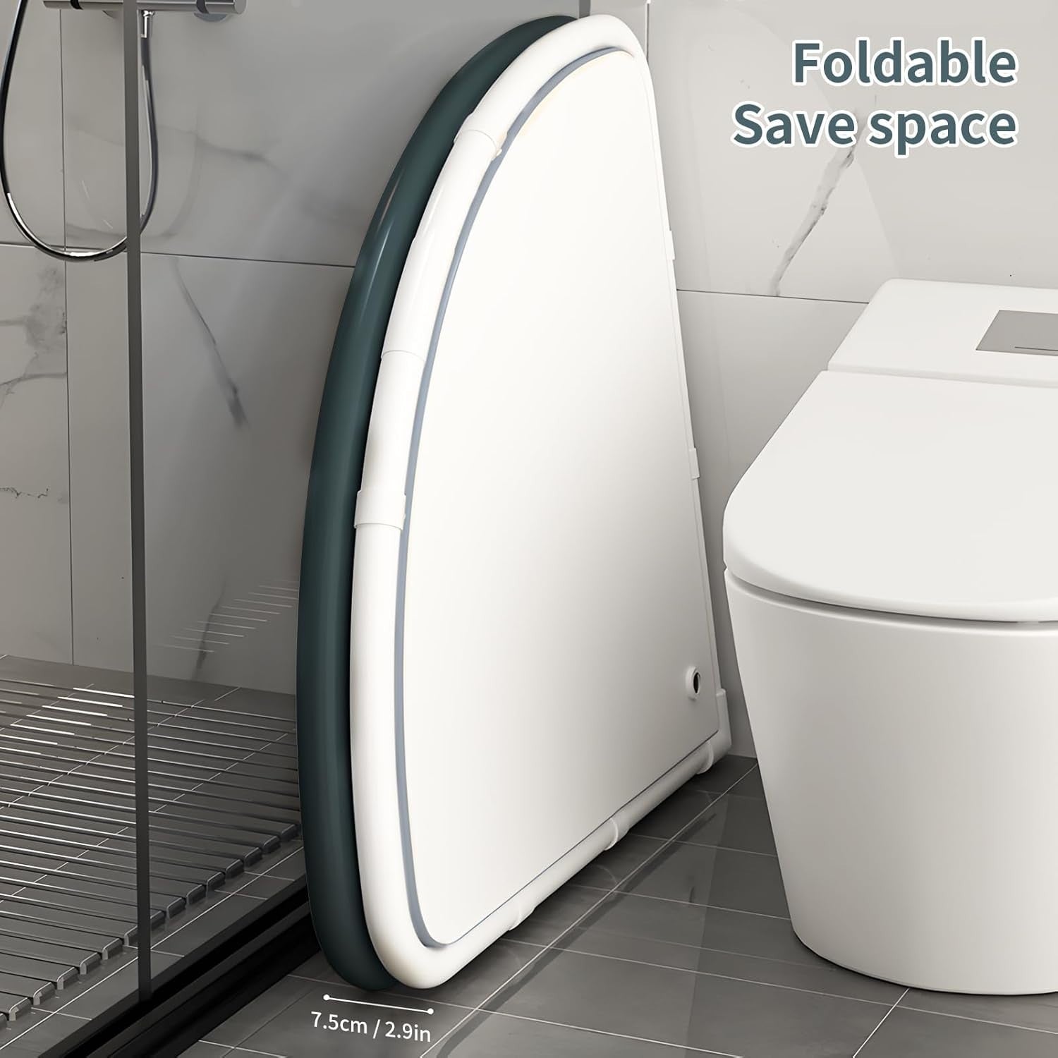 Fan-Shaped Foldable Bathtub Portable Adult Corner Tub Green
