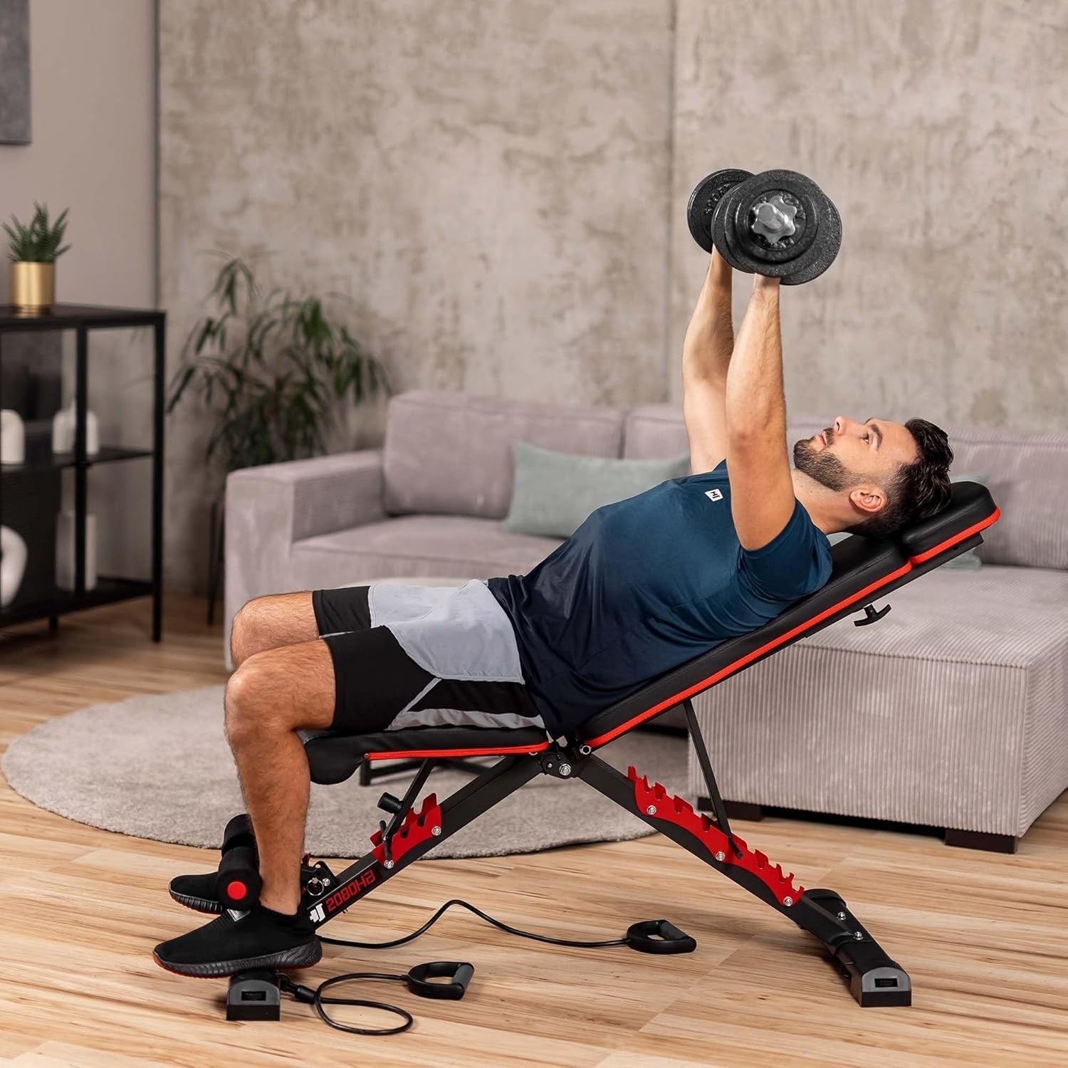 Foldable Multi-Angle Workout Bench 250kg Capacity Home Strength Training
