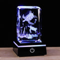 3D Crystal Sea Turtle Figurine with LED Light • Engraved Glass Ocean Gift