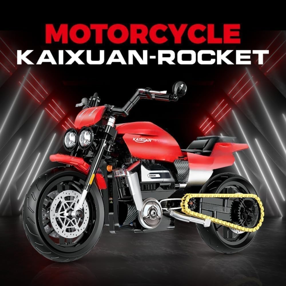 Realistic Motorcycle Building Kit, 578 PCS, Perfect for Kids & Adults