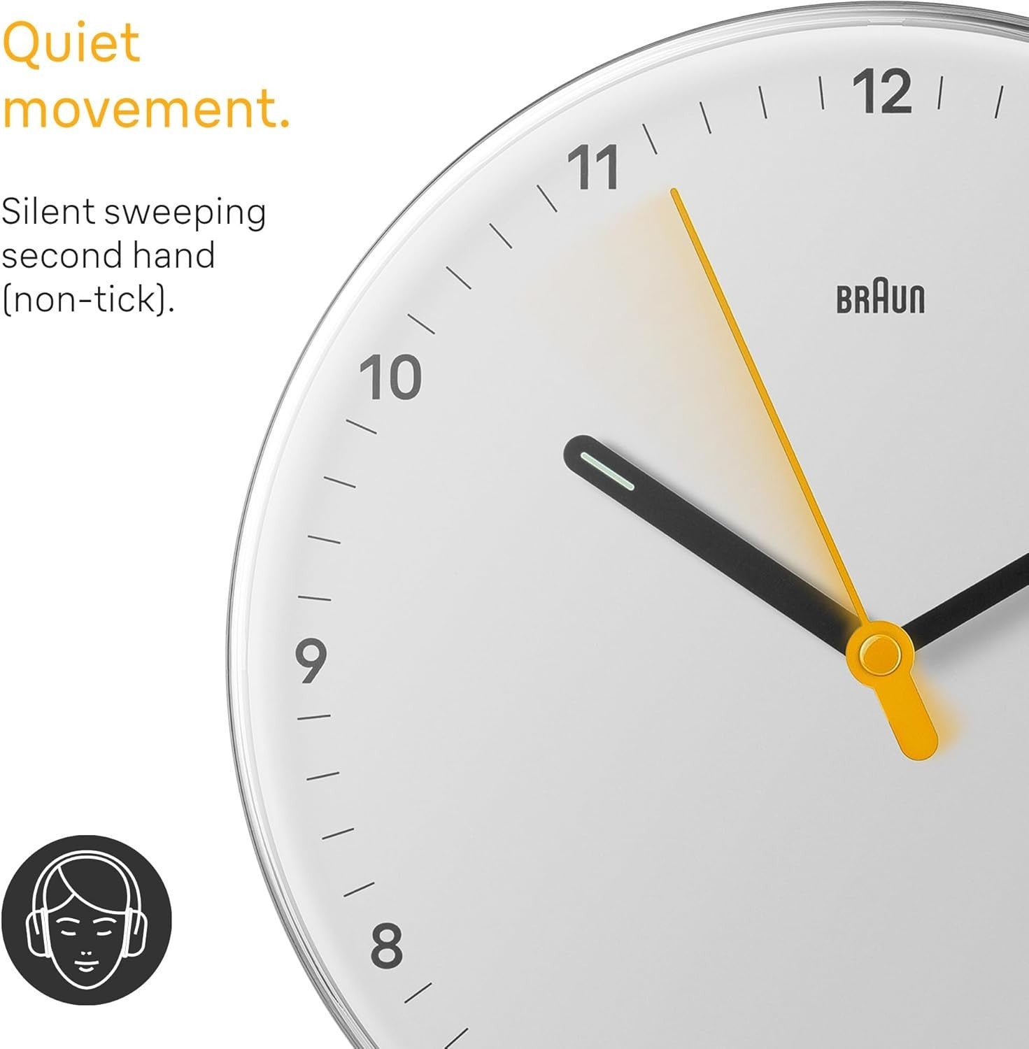 Minimalist Wall Clock 23cm Silent Sweep Quartz Modern White Easy Read Home Decor