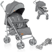 Compact Travel Pushchair Lie Flat, Rotating Handles, 7kg Lightweight