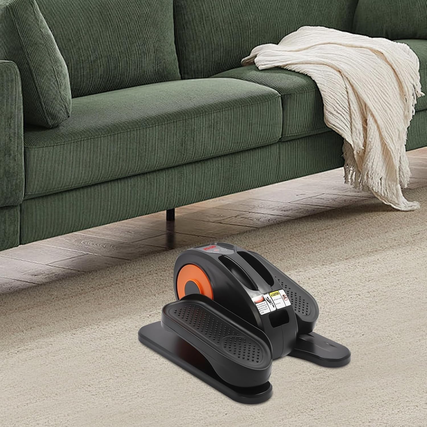 Under Desk Elliptical Machine Quiet Seated Pedal Exerciser Remote Control
