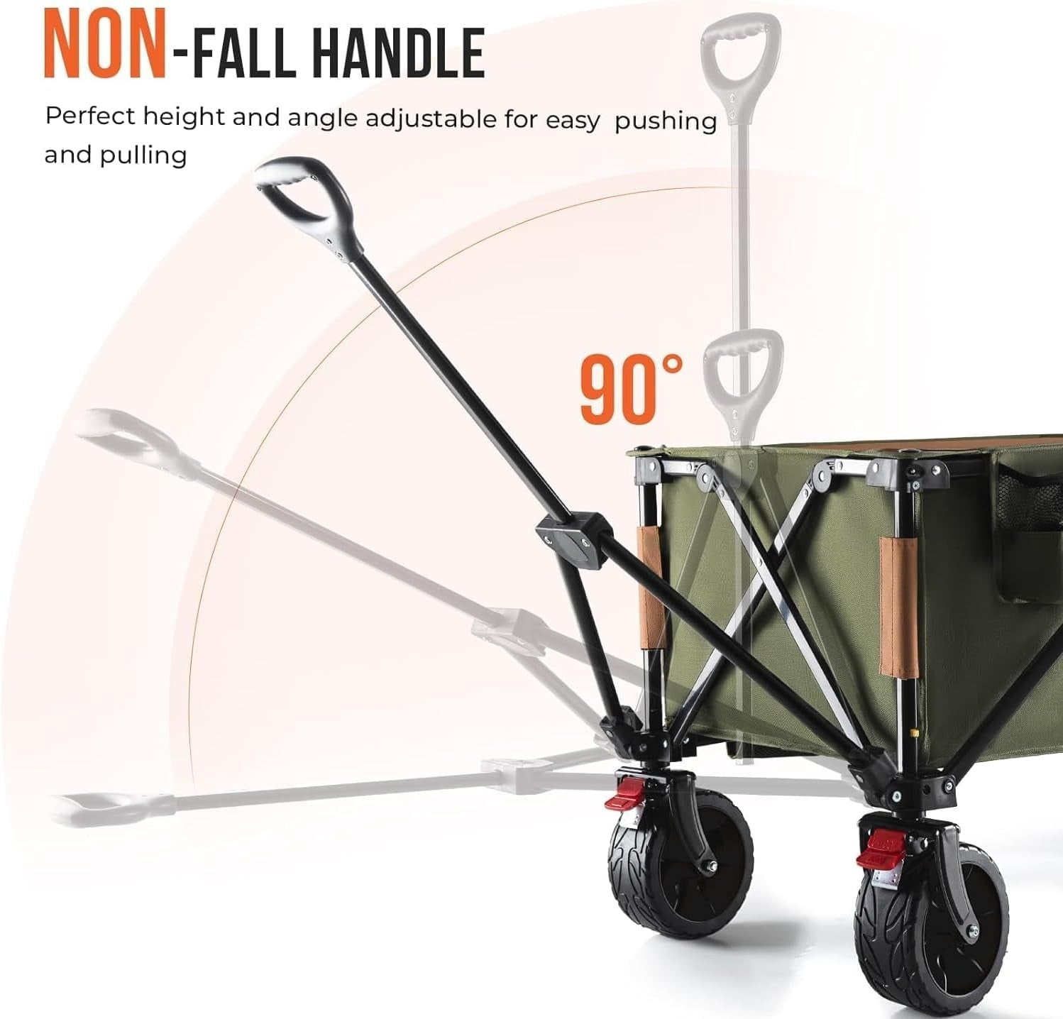 Heavy Duty Folding Festival Camping Wagon Trolley Cart 330lbs Green