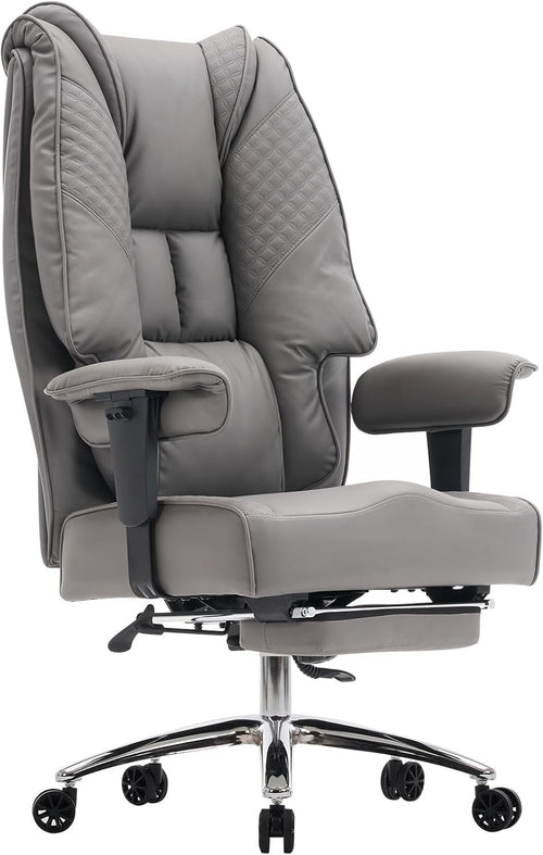 Big & Tall Office Chair Oversized Heavy Duty 400lb Max Load Grey Faux Leather