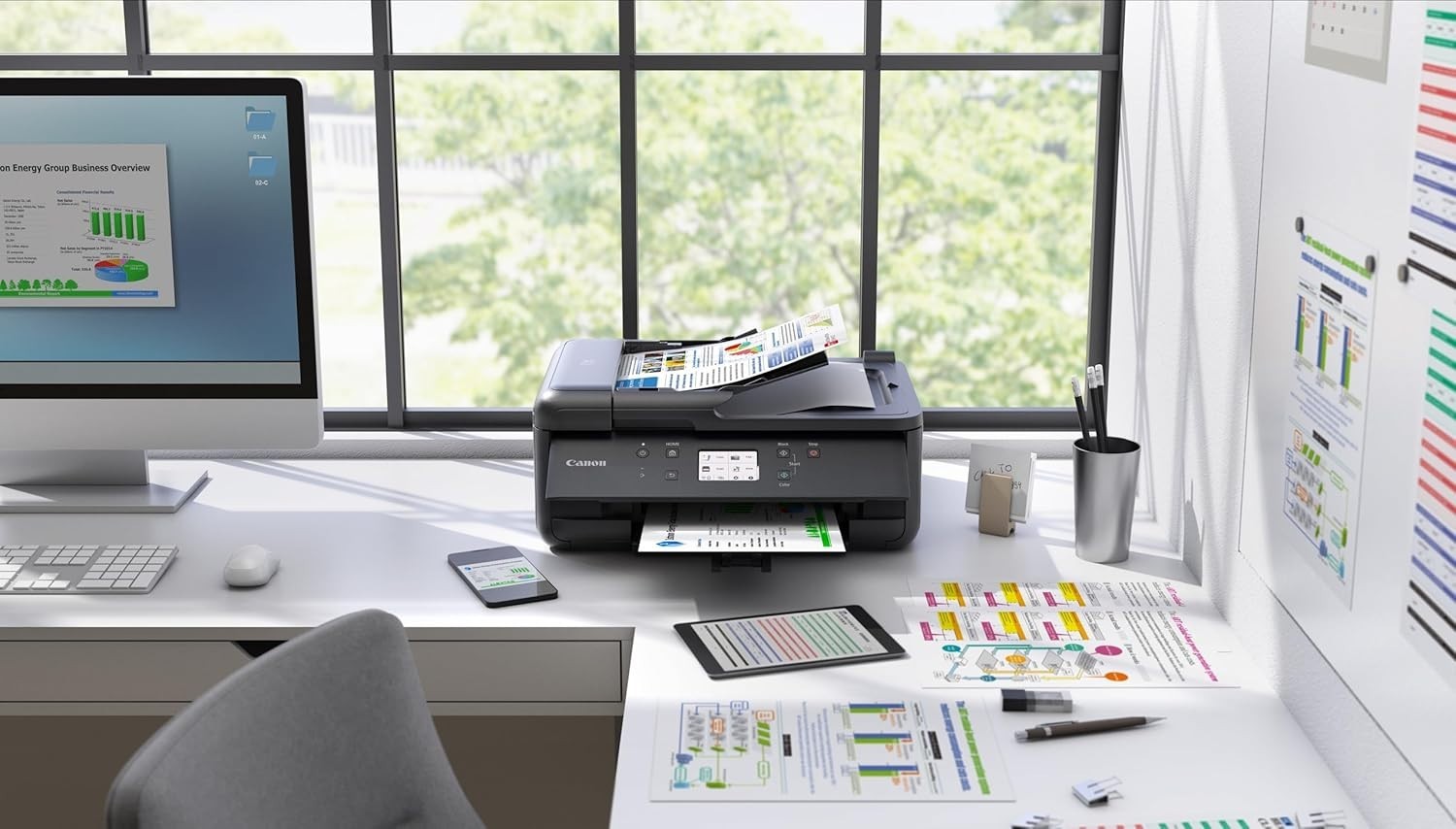 All-in-One Wireless Colour Printer | A4 Print, Scan, Fax, Touchscreen