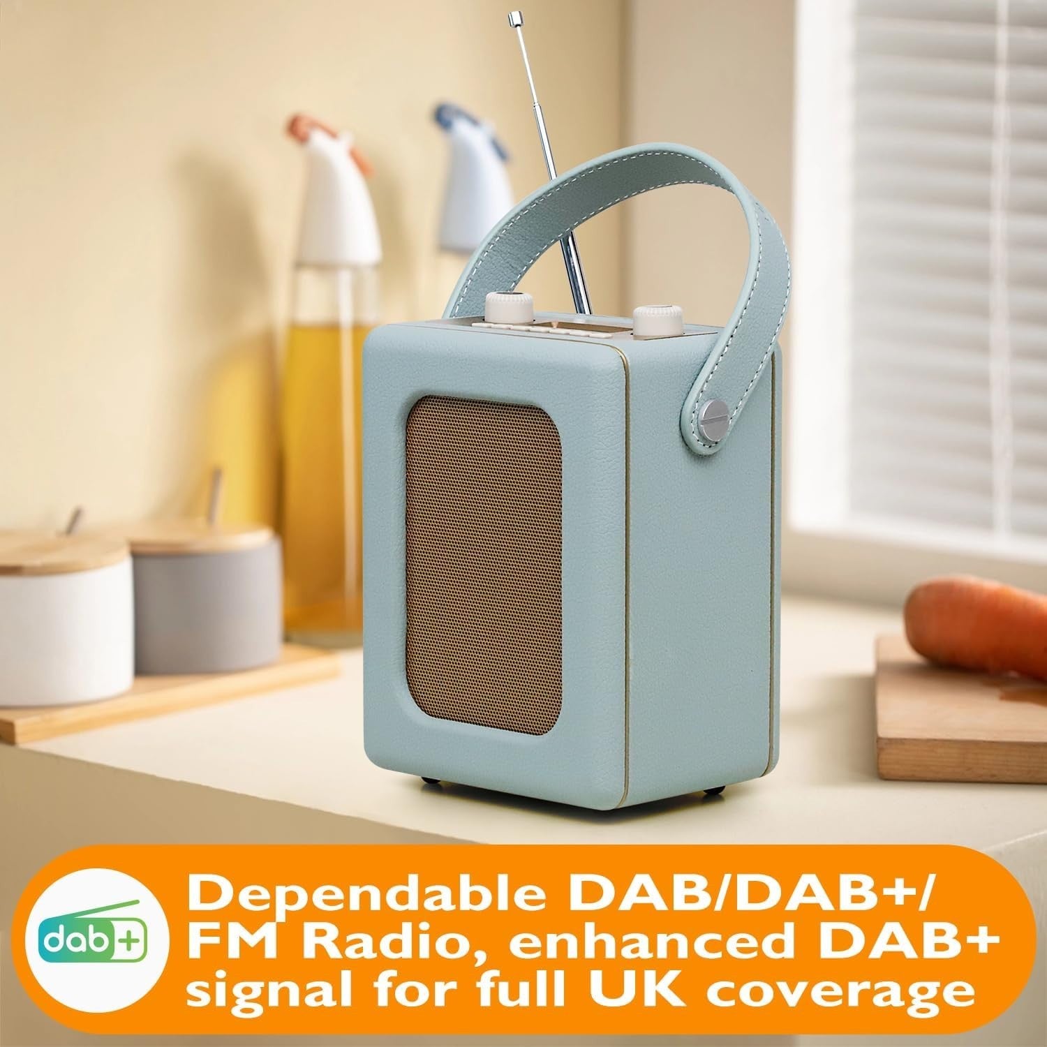 Portable DAB+ Digital Radio Bluetooth CR9 Blue 20hr Play Dual Alarm