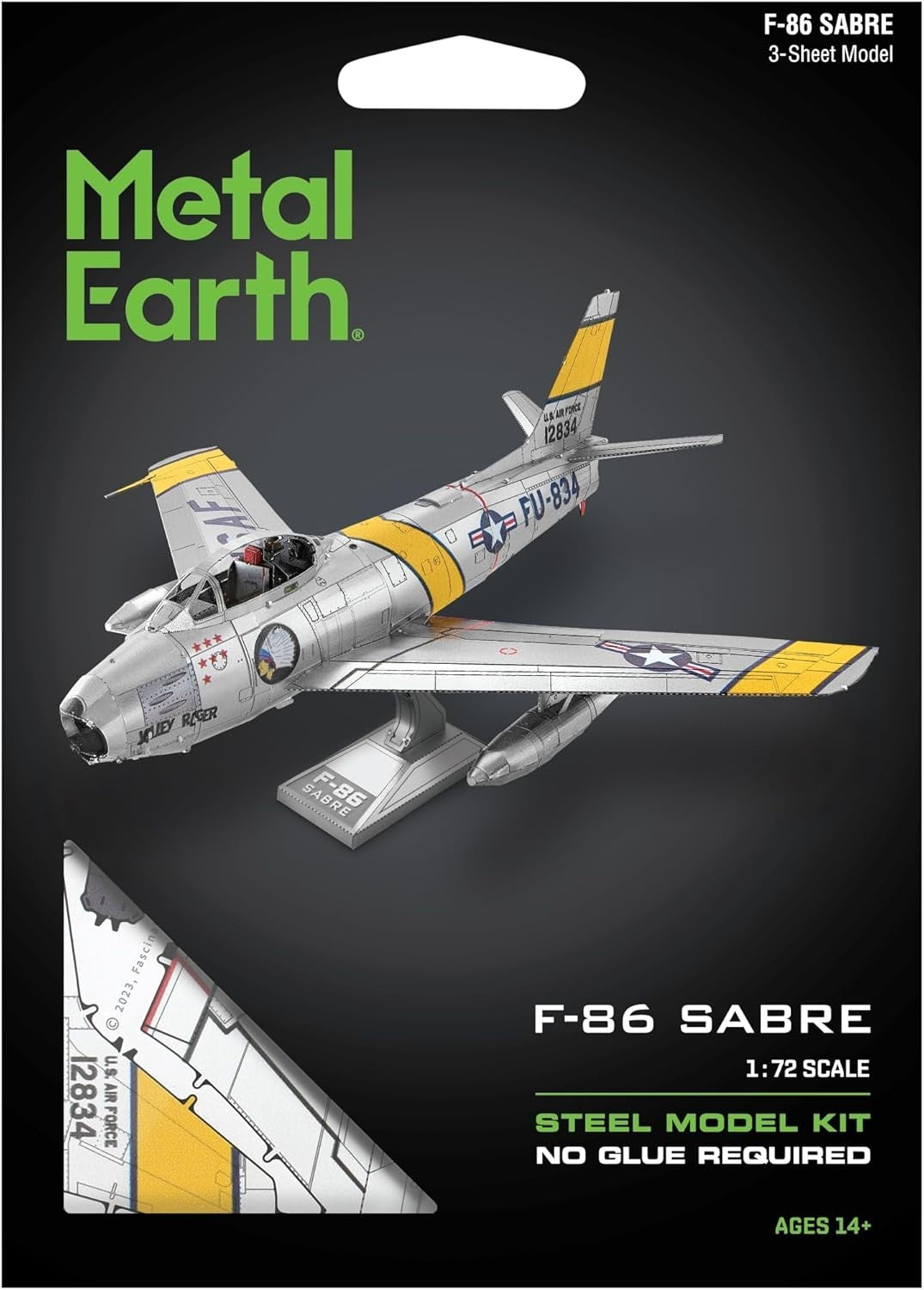3D Metal F-86 Sabre Aircraft Model Kit – No Glue, Detailed, Easy Assembly