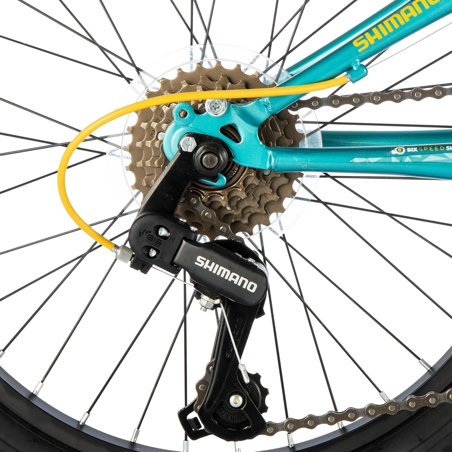 20" Kids Mountain Bike Disc Brake Front Suspension 6 Speed Trail MTB
