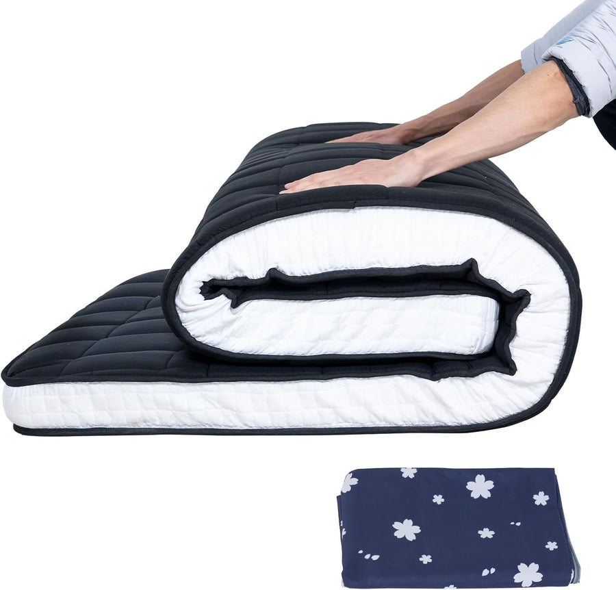10cm Thick Japanese Futon Floor Mattress Double Bed Foldable Tatami