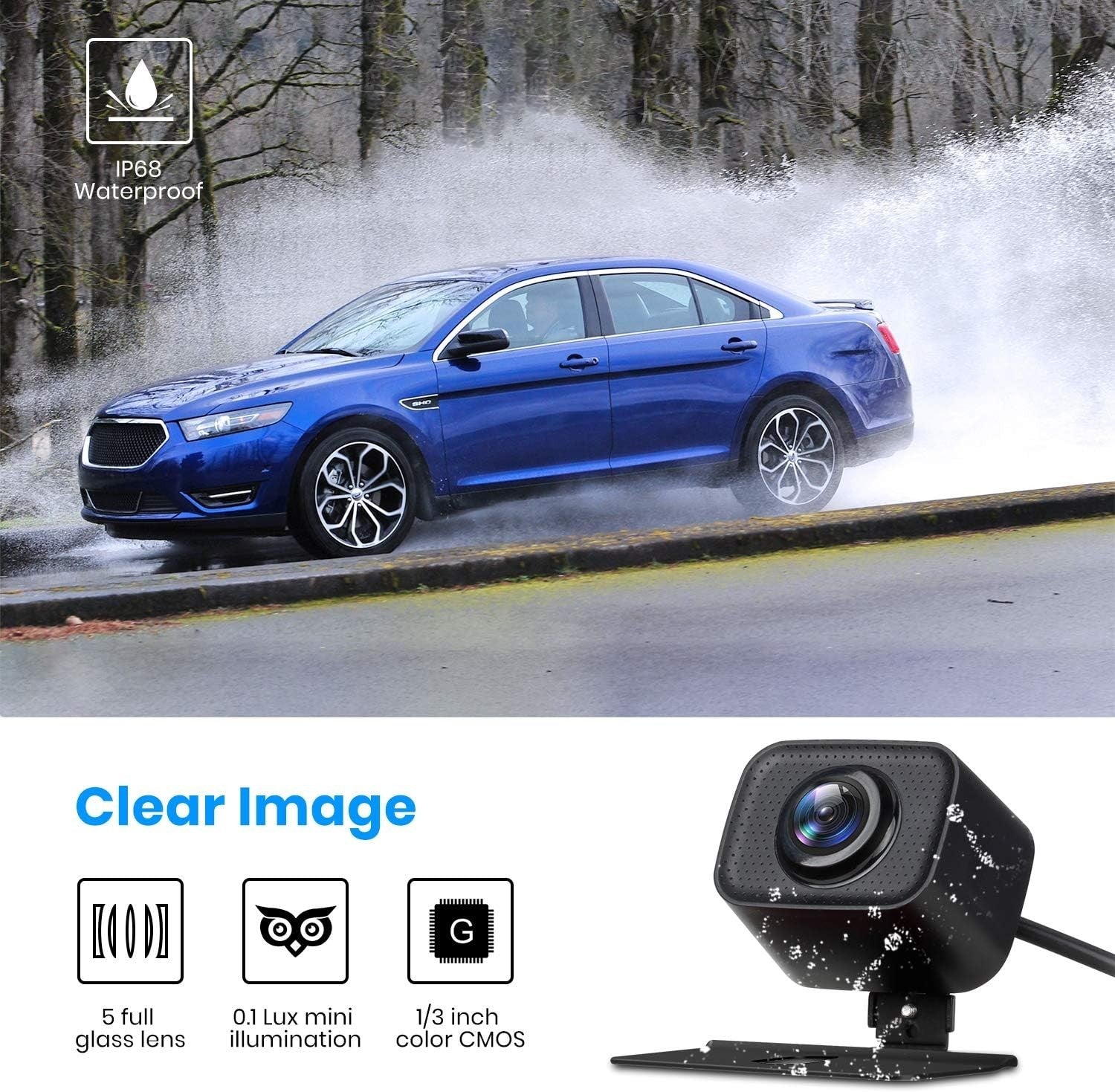 Wireless Reversing Camera Kit 5" Monitor IP68 Backup Camera HD
