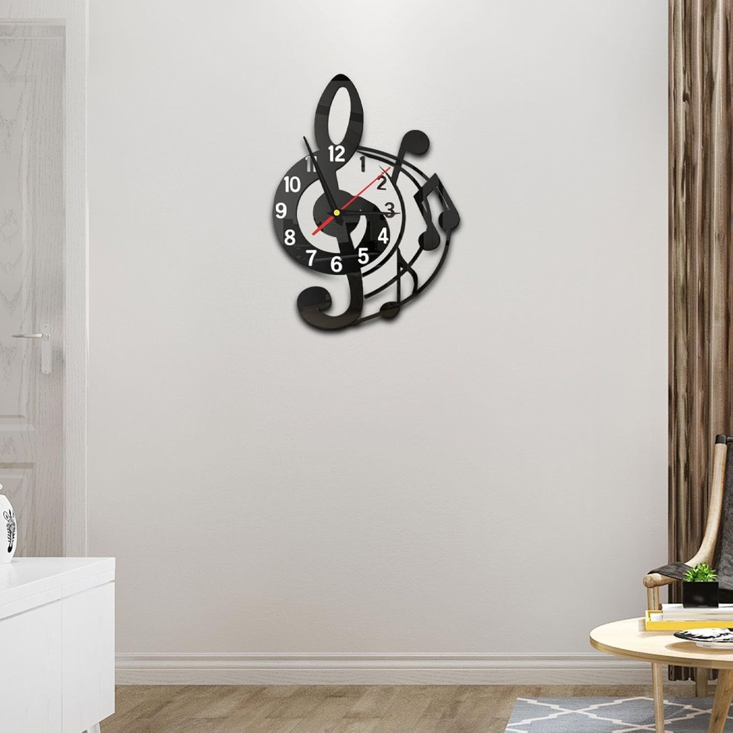 Music Note Wall Clock – Modern Silent Sweep Acrylic Design for Bedroom & Studio