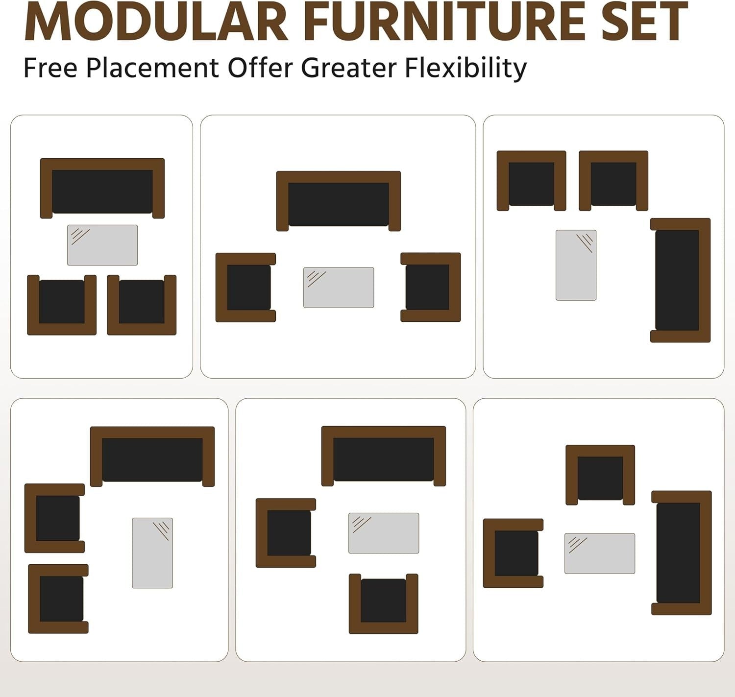 4-Piece Outdoor Patio Rattan Sofa Set with Glass Table, Cushioned Garden Lounge