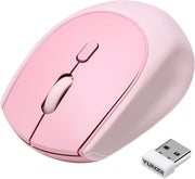 Silent Wireless Mouse 2.4GHz 1600 DPI Portable Cute Pink Laptop PC