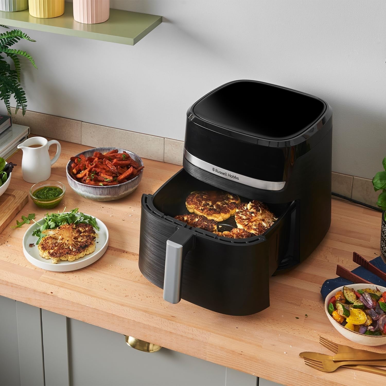 Large 8.3L Air Fryer 1800W Oil-Free Cooker 9-in-1 Rapid Air Crisp Bake Grill