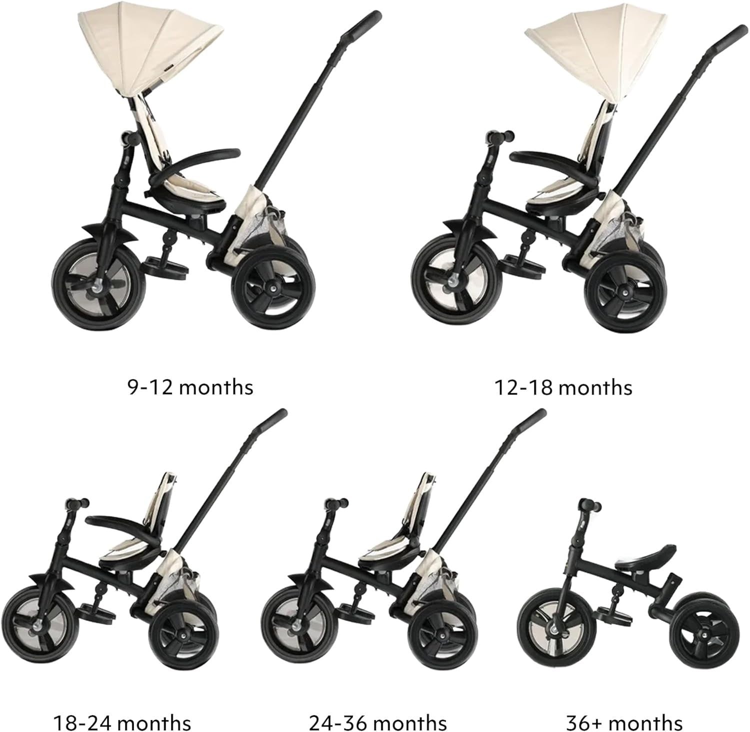 5 in 1 Foldable Baby Trike Push Handle Swivel Seat Canopy 9M-4Y