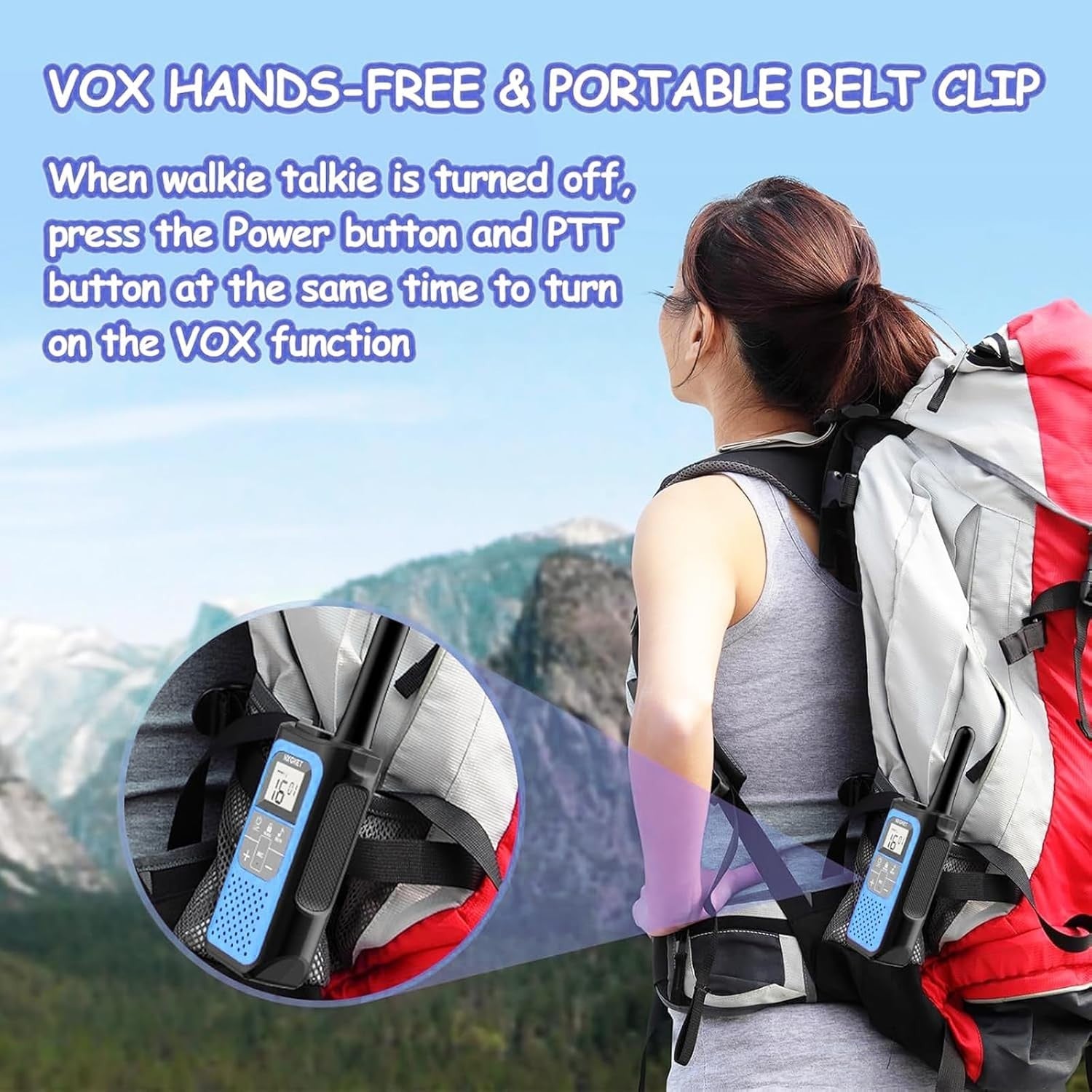 Rechargeable Walkie Talkies Long Range VOX 16 Channel 3 Pack