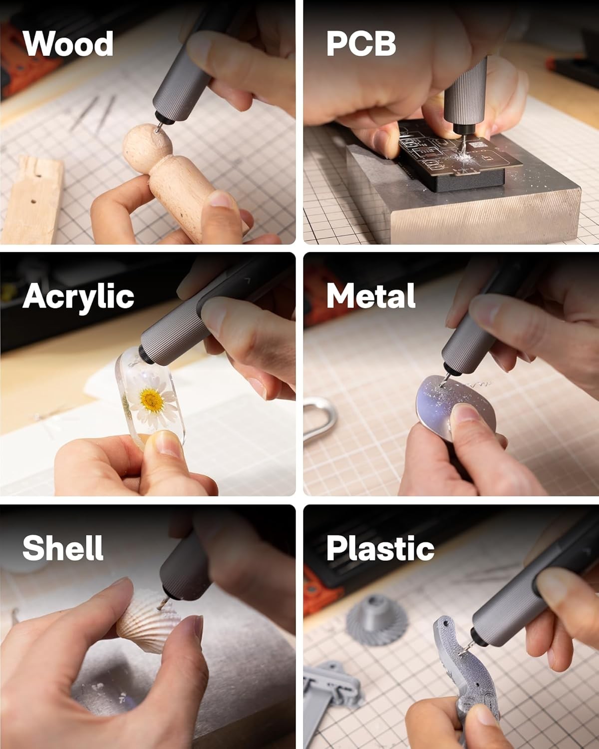 Cordless Electric Mini Drill Engraving Pen USB-C Rechargeable 3 Speed