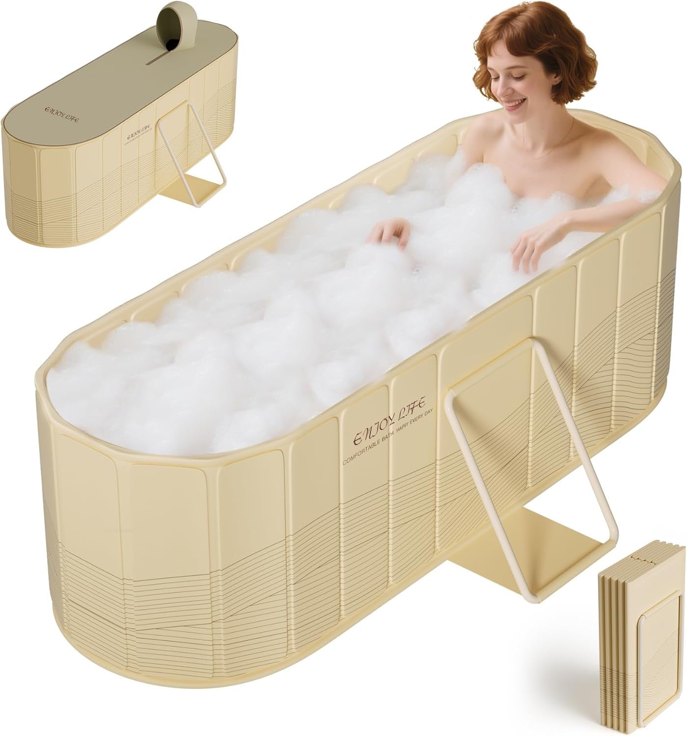 Portable Foldable Bathtub Adult Hot & Ice Bath Tub Thick Insulated 150cm