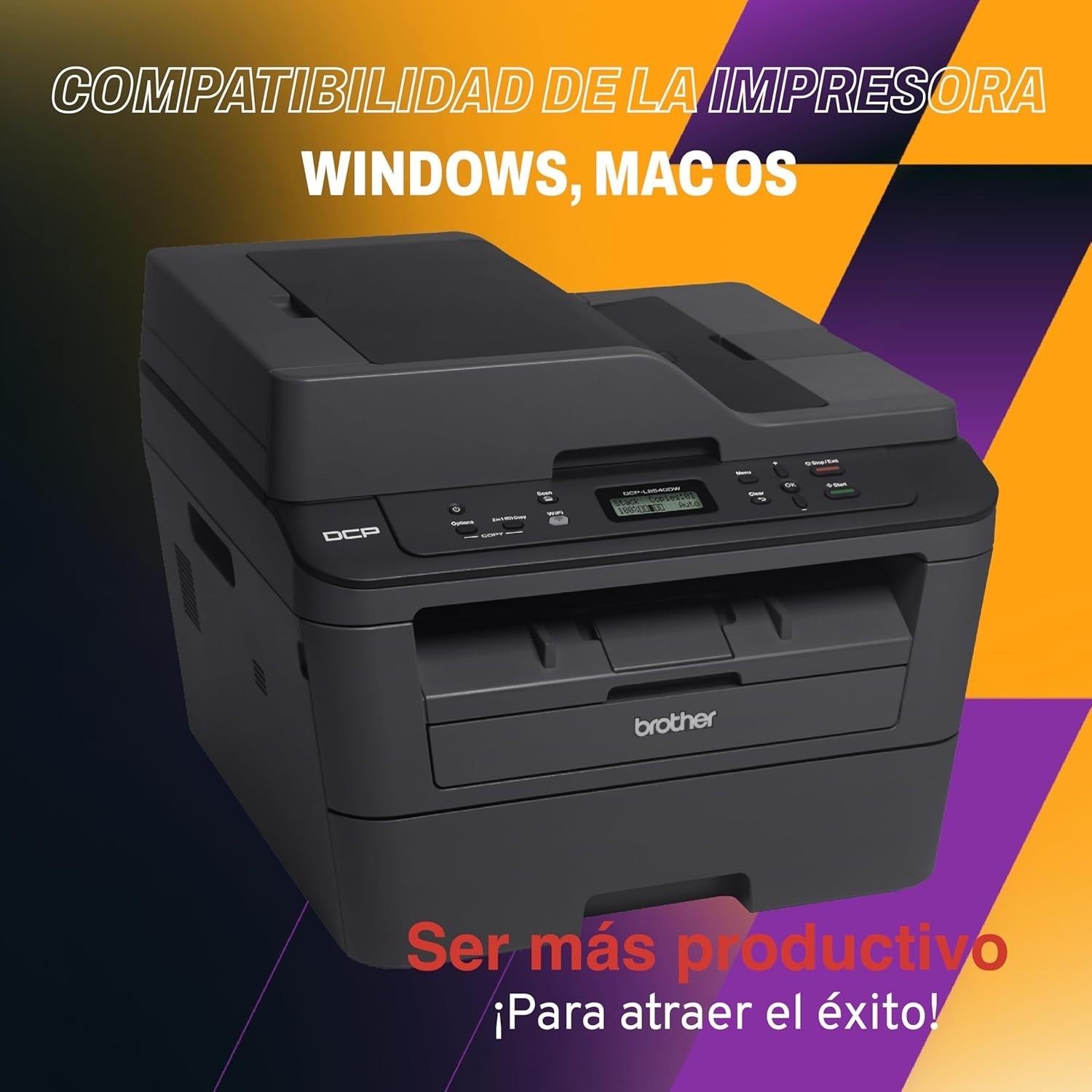 Wireless Mono Laser Multifunction Printer A4 Copy Scan Fax Black