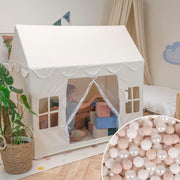 Kids Foldable Cotton Play Tent w 300 Balls Indoor Outdoor Play Den