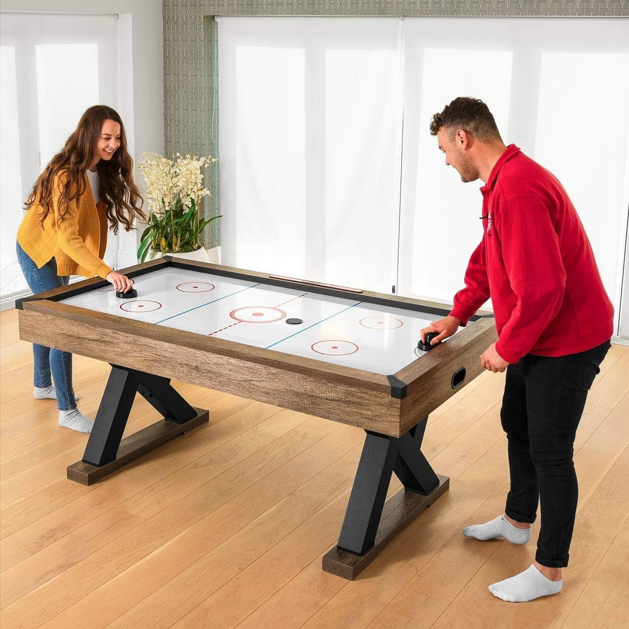 6ft Air Hockey Table Arcade Electric Airflow Auto Scoreboard Indoor