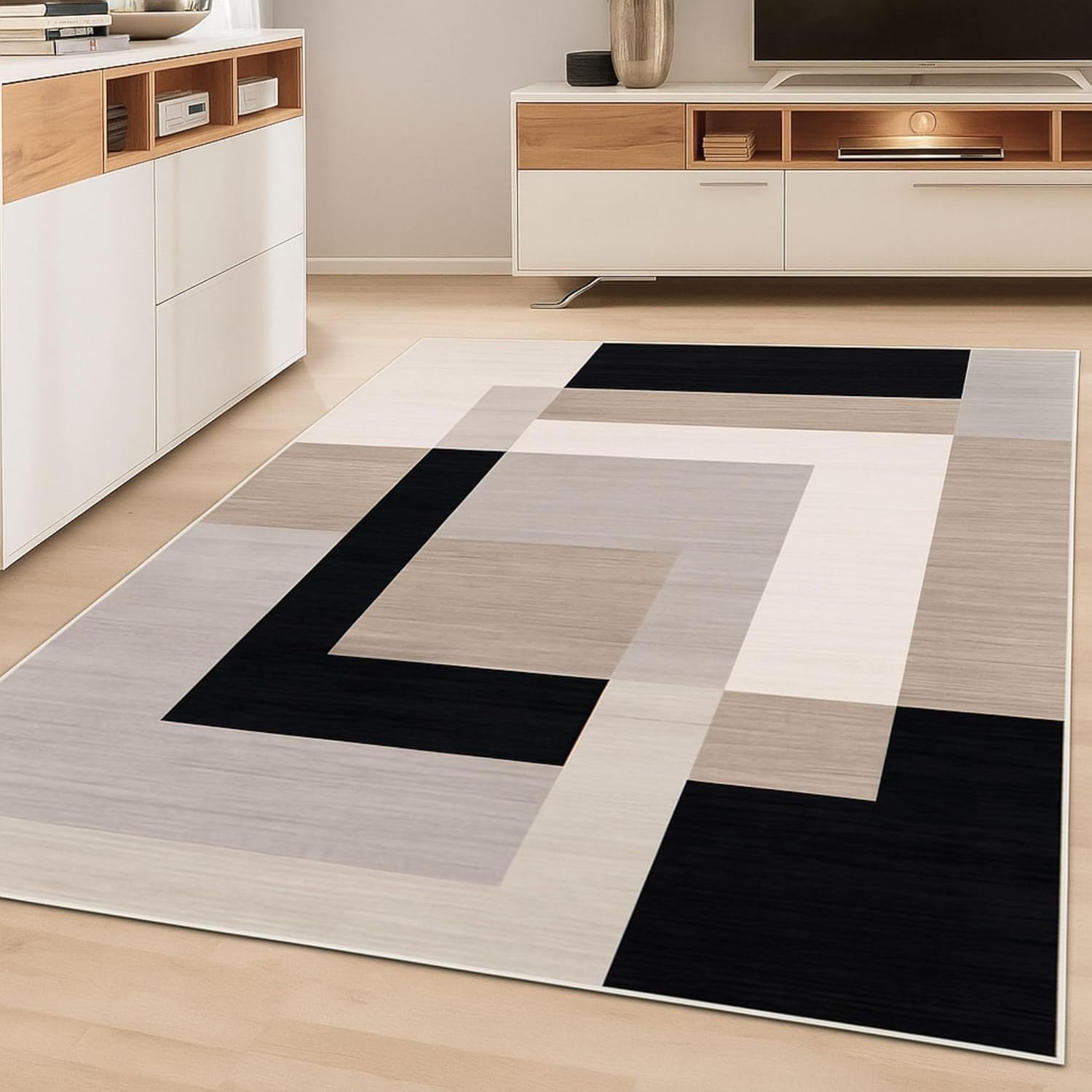 Large Modern Geometric Area Rug Soft Touch Non-Shedding Floor Carpet 120x170cm