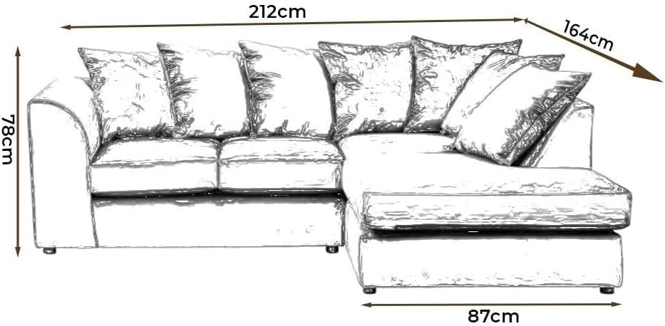 Light Grey L-Shaped 4-Seater Corner Sofa Soft Fabric Curved Arm Couch