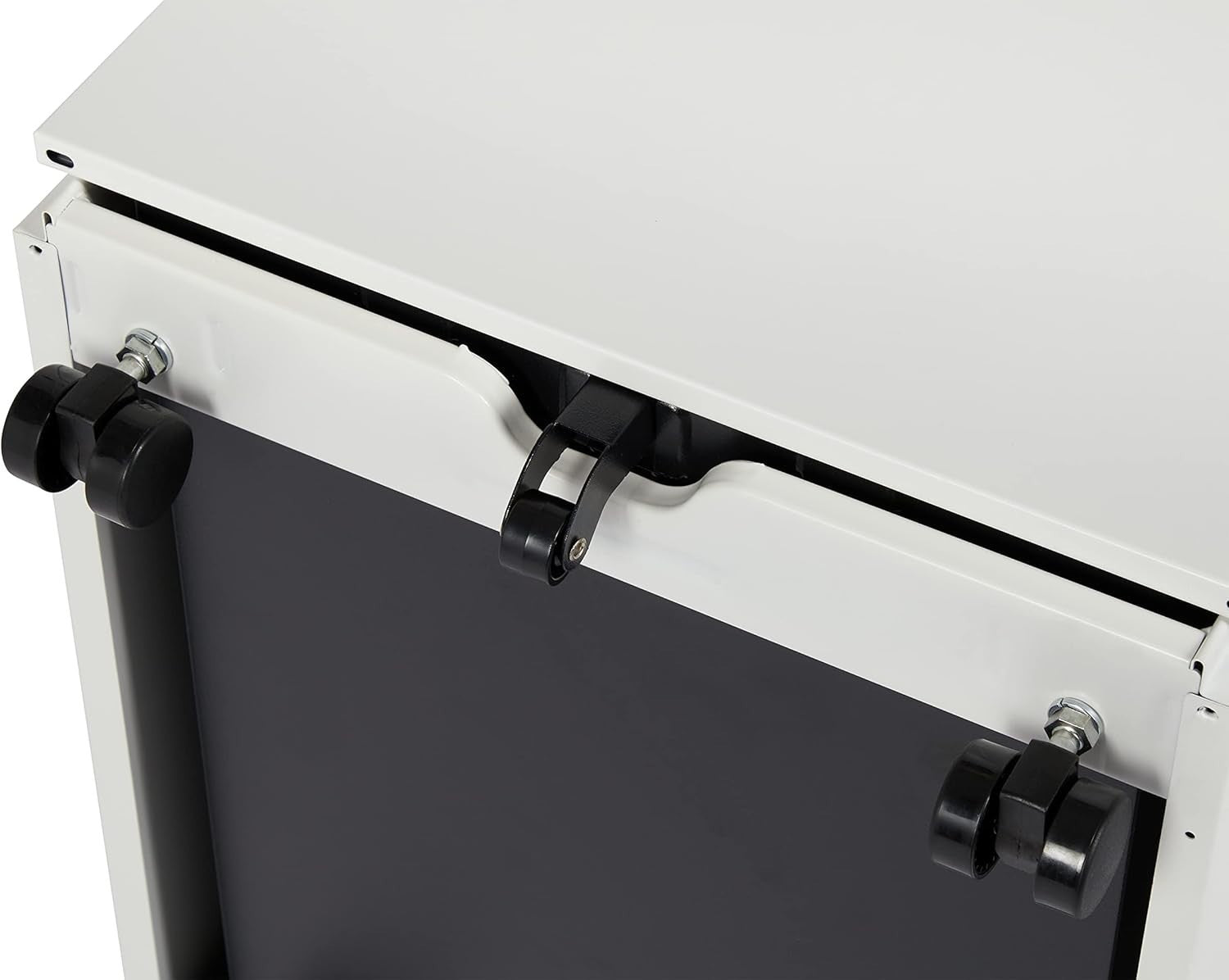 White Narrow Under Desk Filing Cabinet 3 Drawer Lockable 60cm