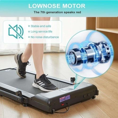 Foldable Under Desk Walking Treadmill 2HP 1–10km/h With Handrail Remote Home Gym