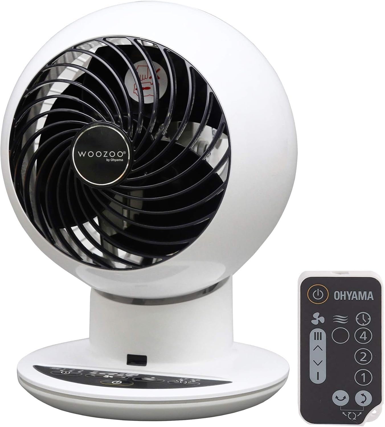 Compact Table Fan 30m² Quiet Remote Control Oscillating Air Circulator 5-Speed