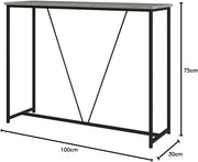Modern Slim Entryway Console Table with Display Shelf, 100cm, Ash Grey