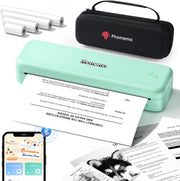 Portable A4 Thermal Printer Bluetooth Inkless 4 Rolls Green