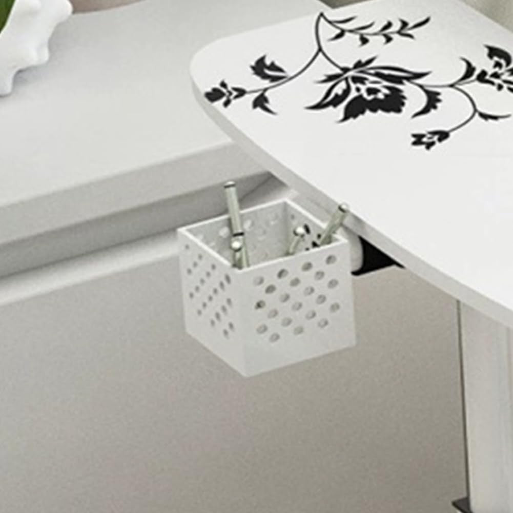 Adjustable Overbed Laptop Table White C Shape Rolling Desk Tilting Top